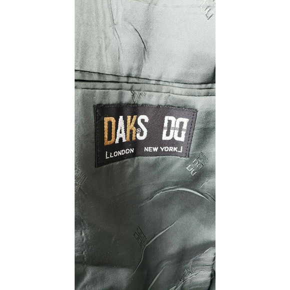 Daks London Mens Sport Coat Size 42R Black Tweed 2 Button Wool - Picture 9 of 11